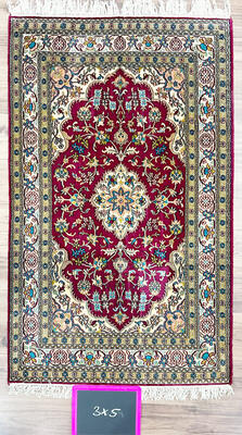 Silk on Cotton — Red Medallion, 3x5