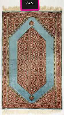 Silk on Cotton — Teal Hexagon, 3x5