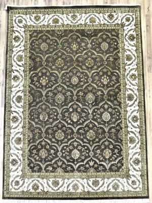 Wool-Silk — Green Ivory, 9x12