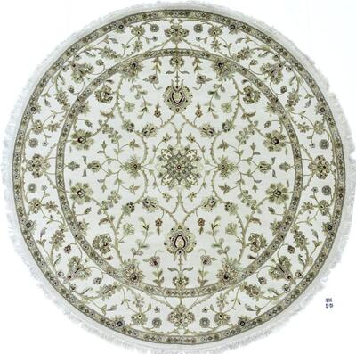 Wool-Silk — Round Ivory, 8x8